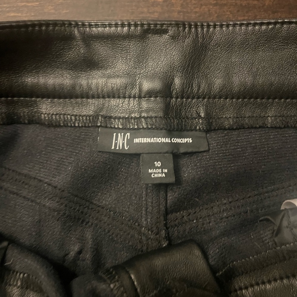 INC Black Leather Pants - Picture 2 of 3